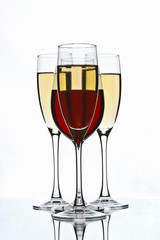 champagne and wine glasses