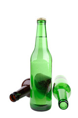 three beer bottle