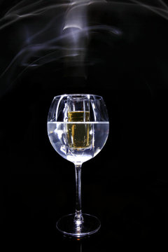 Glass in glass in smoke