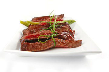 beef meat with asparagus