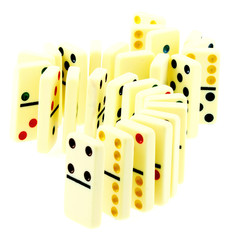 dominos cascade fond blanc