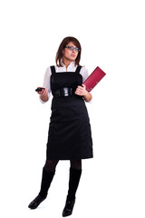 Photo set of the office woman in studio, isolated