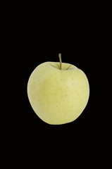One apple on the black.