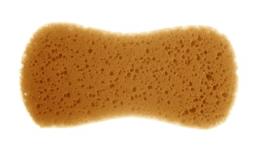 Sponge in yellow color isolated on white