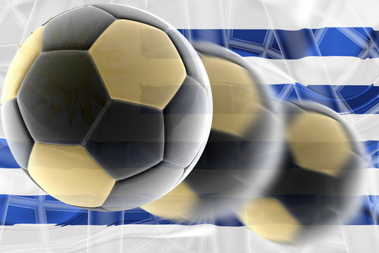 Flag of Uruguay wavy soccer