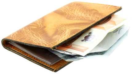 billets porte-cartes cuir fond blanc