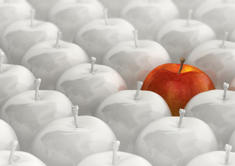 Obraz premium Der Apfel in der Menge