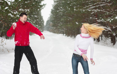 couple in winter park