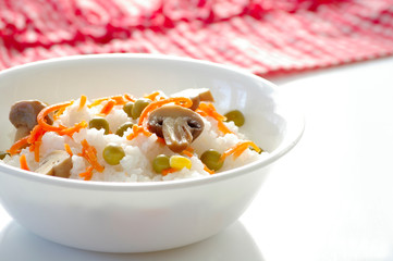 Plate with the rice