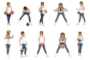 Obraz premium woman with colored balls
