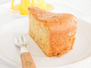 Fruit Cake Slice at Breakfast.
