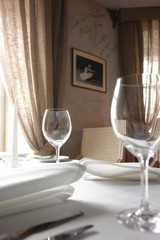 glasses on the table