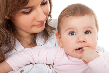 Happy mother and baby