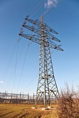 electricity tower for energy in beautiful landscape