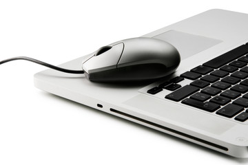 computer portatile e mouse