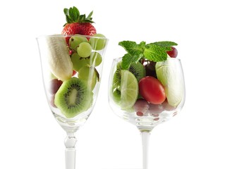 fruits in a wineglass
