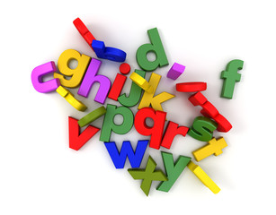 Obraz premium scattered coloful letters