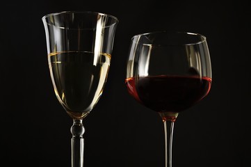 red and white wine