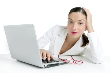 Modern businesswoman with white suit
