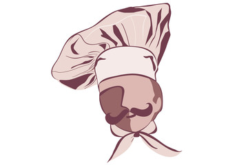 Chef with mustache and hat.