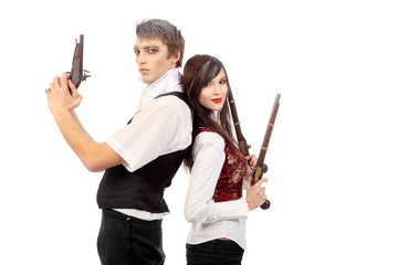 couple with guns