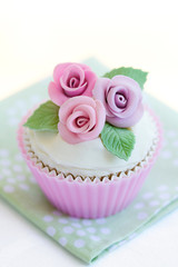Purple rose cupcake