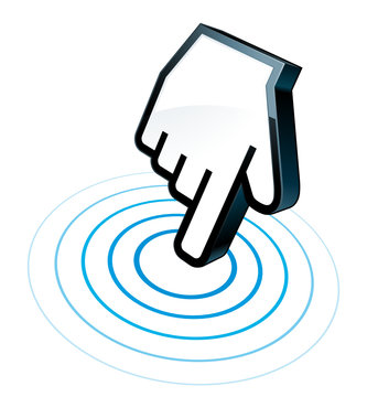 Touch screen concept with hand cursor