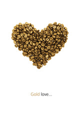 Gold coffee heart
