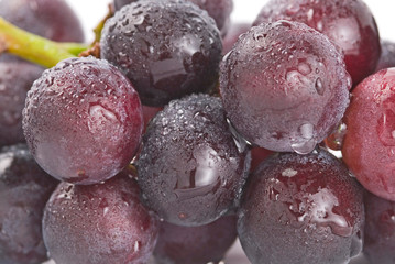 fresh grapes with drops