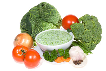 bowl of soup with vegetables