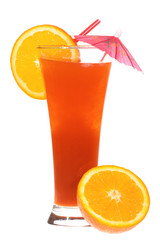 red cocktail with orange