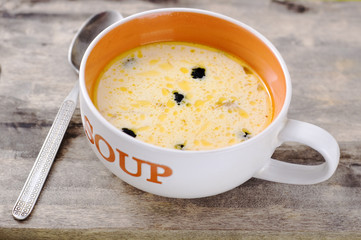 cheese soup with olive