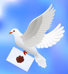 Dove with letter