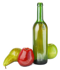 Bottle and fruits