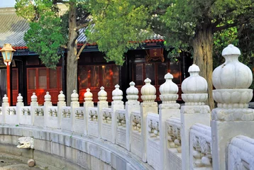 Schilderijen op glas China, Beijing Imperial college marble handrail. © claudiozacc