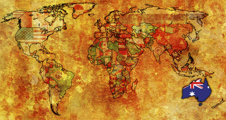 australia on map of world