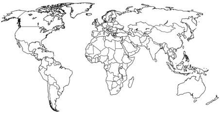 Naklejka premium political map of world