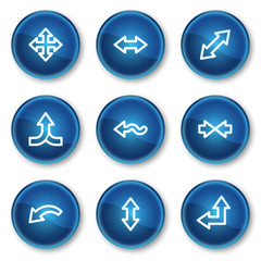 Arrows web icons set 2, blue circle buttons
