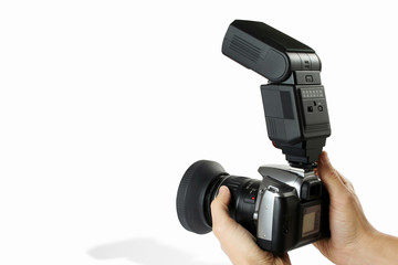 hands holding digital camera