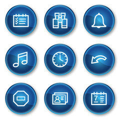 Organizer web icons, blue circle buttons