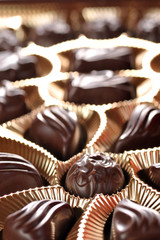 Gold foil box of chocolates