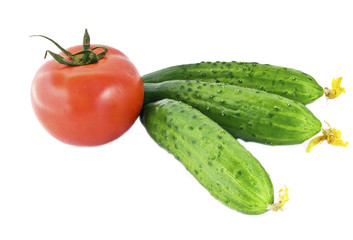 tomato and cucumber