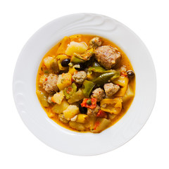 meatball and vegetables stewed