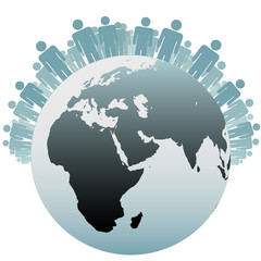 Symbol People as Population of the Earth