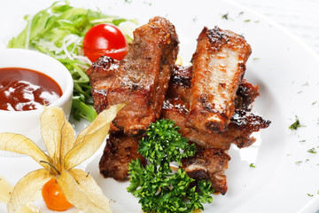 grilled ribs.