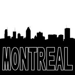 Fototapeta premium Montreal skyline black silhouette on white illustration