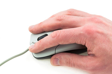 computer mouse in hand