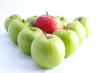 Fresh apples on a white background
