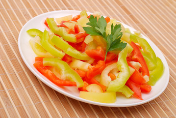 Fresh salad from vegetables on a plate