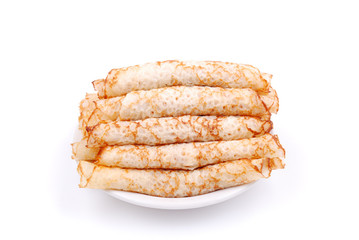 Stack of crepes on a plate